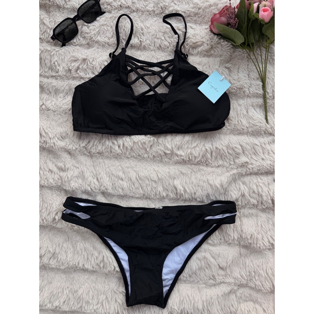 CUPSHE Black Strappy Bikini‎ Set | NWT - SIZE M